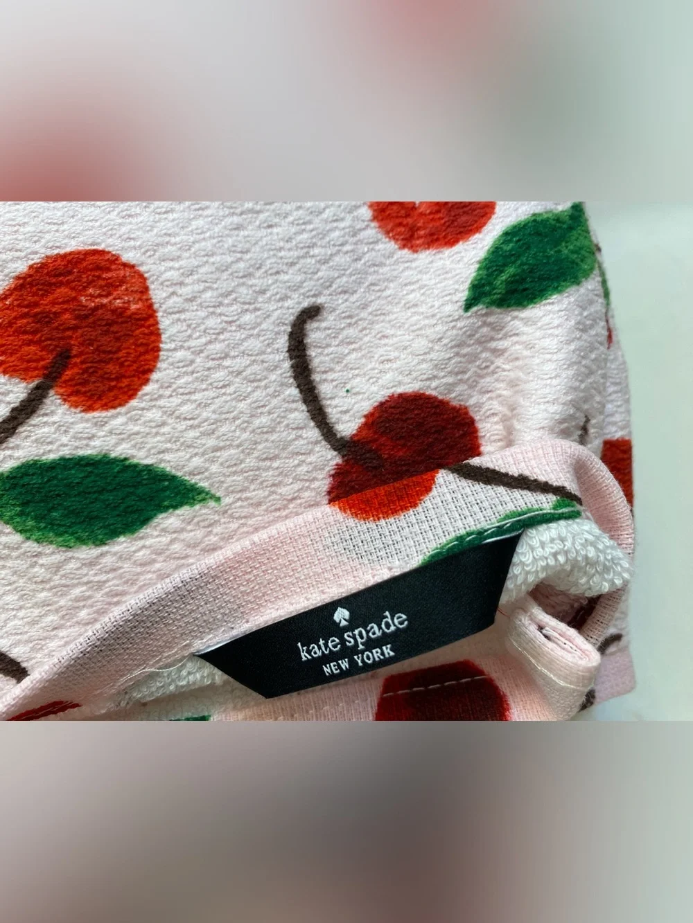KATE SPADE ❤️(2) 100% Cotton KITCHEN TOWELS Cherry New